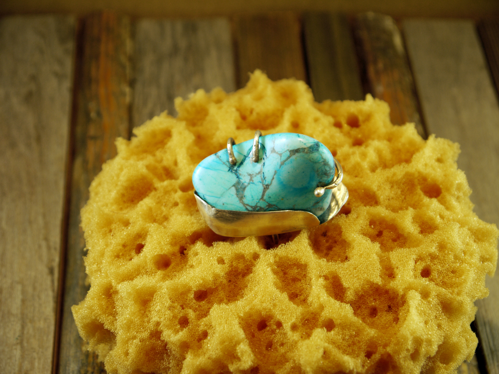 Abstract turquoise and sterling ring | Jomama
