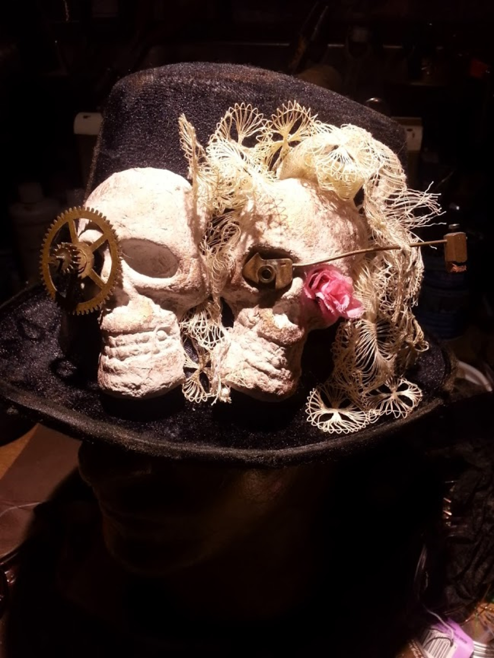 steampunk day of the dead skull top hat jomama paper music