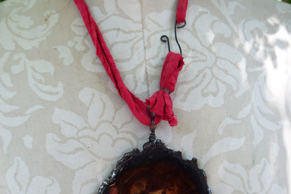 Airplane parts resin disc necklace