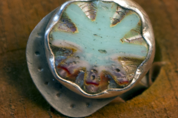 turquoise and red ring