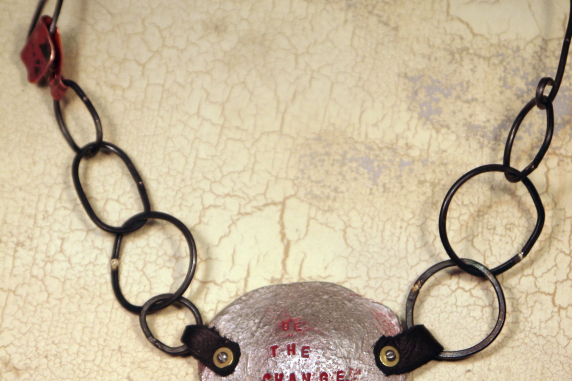 "Be the change" pewter bracelet necklace conversion