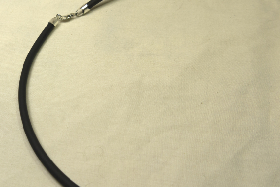Black rubber 4mm sterling silver clasp