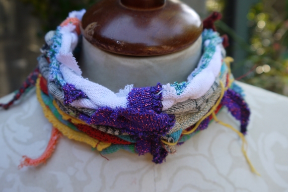 Colorful boho yarn choker