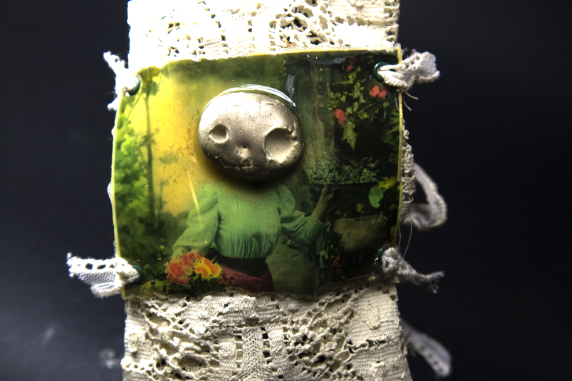 Day of the Dead pewter concrete skully bracelet