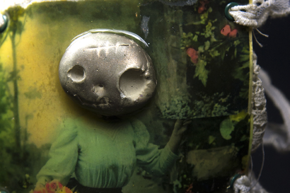 Day of the Dead pewter concrete skully bracelet