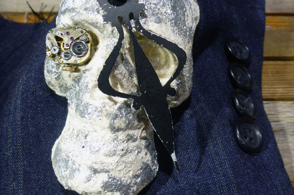 Day of the dead Edwardian men's skull cuff bracelet