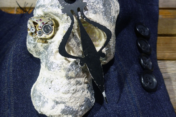 Day of the dead Edwardian men's skull cuff bracelet