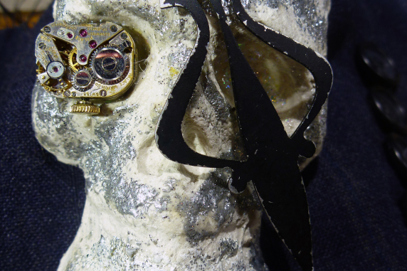 Day of the dead Edwardian men's skull cuff bracelet