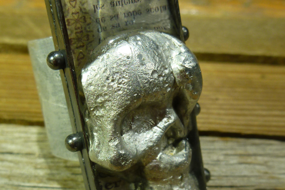 Steampunk day of the dead men's adjustable ring