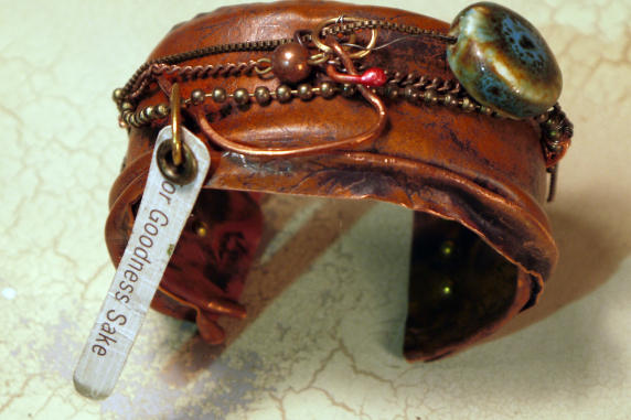 For goodness sake_crushed_copper_cuff_recycled_chains_beads Jomama