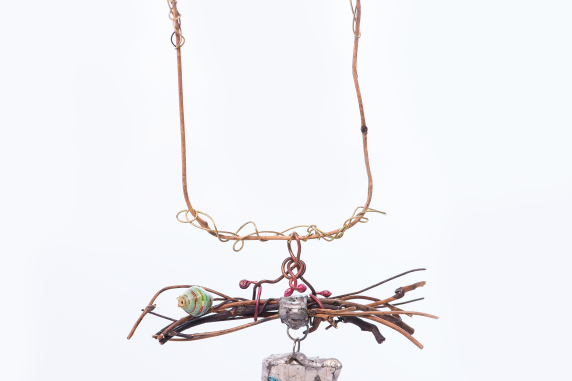 recycled conponents boho necklace