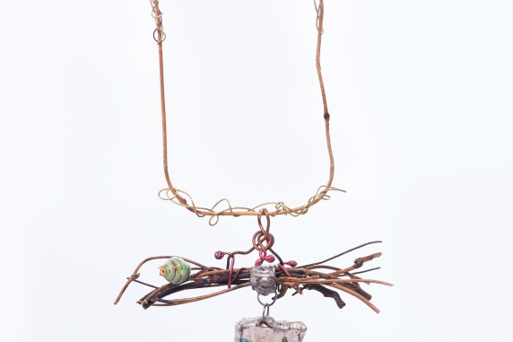 recycled conponents boho necklace