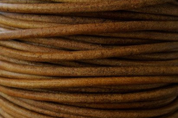 Natural brown leather 4mm sterling silver clasp