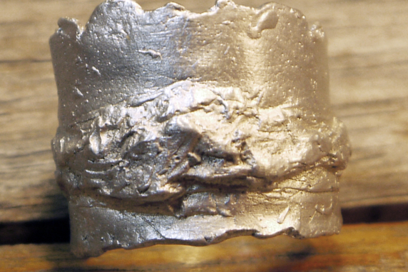 Unisex organic pewter nugget terrain ring