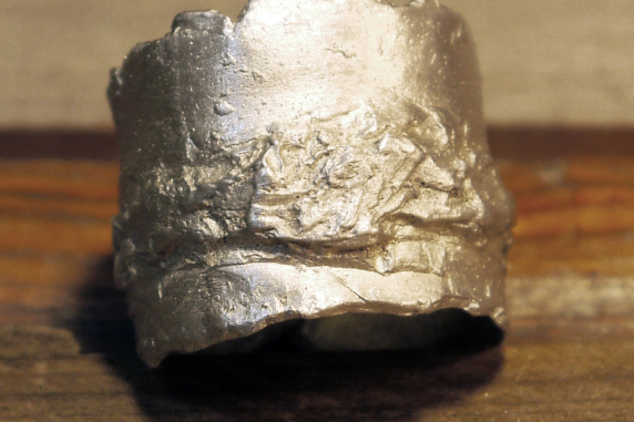Unisex organic pewter nugget terrain ring