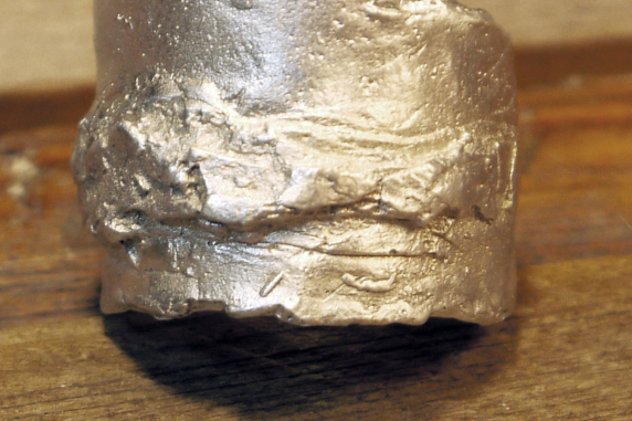 Unisex organic pewter nugget terrain ring