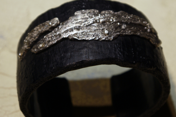 Sterling silver & pvc cuff