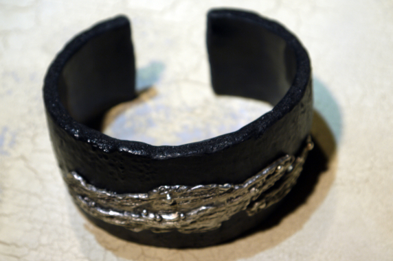 Sterling silver & pvc cuff