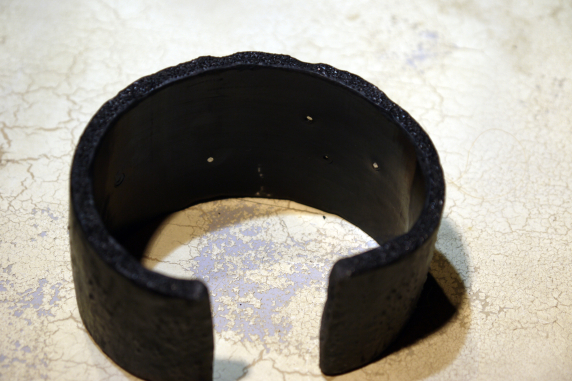 Sterling silver & pvc cuff