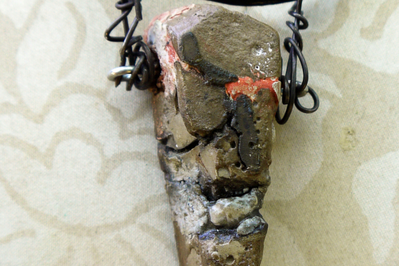 Chunky relics and ruins orange tone concrete shard necklace
