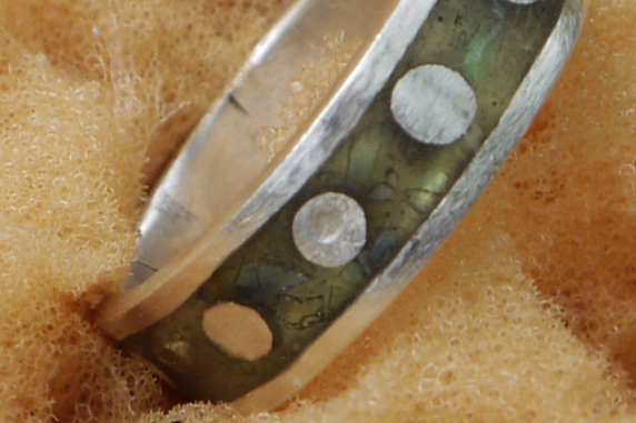 recycled sea glass inlay ring by Jomama