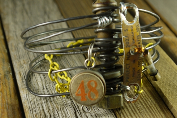 Industrial steam punk steel wire bracelet