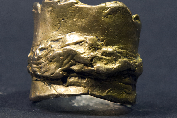 Bronze unisex organic nugget terrain ring