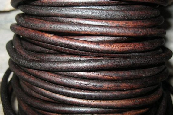 Vintage brown leather 4mm
