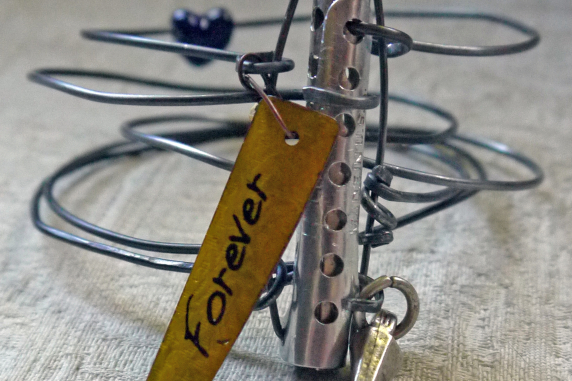 Vintage hair roller forever steel bracelet