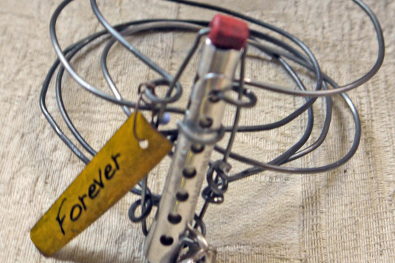Vintage hair roller forever steel bracelet