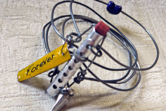 Vintage hair roller forever steel bracelet