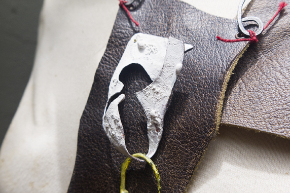 recycled leather necklace