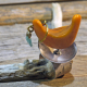 Adjustable base metal ring with orange tagua nut