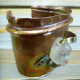 acrylic paint Resin face fold formed cuff bracelet with green patina