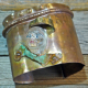 verdegris green patina Resin face fold formed cuff bracelet with green patina