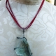 Looking glass mannequin bust steel wire red suede necklace