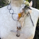 free spirit necklace with steel links and organic embellishments