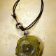 Ancient Roman glass from first century Ancient Roman glass leather and steel necklace