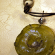 Metal ring closure Ancient Roman glass leather and steel necklace
