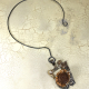 Antler burr pendant in sterling silver pendant handcrafted art jewelry