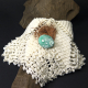 vintage lace Day of the Dead turquoise resin skully bracelet