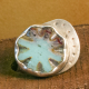 Czech glass and sterling silver ring wearable art