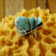 trio of wrapped prongs Abstract turquoise and sterling ring