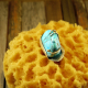 sterling silver bezel setting Abstract turquoise and sterling ring