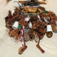 tutu from recycled pods, bottle caps and founbd objects Mixed media steampunk sculpture