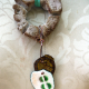 enameled #8 Cholla disc necklace with enameled #8 and a bottlecap accent