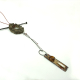 cascading pendant Concrete choya disc with dangling enamel charm