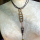 concrete charm holder Concrete dangle charm holder with leather and Czech glass