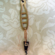 hangs long Concrete dangle charm holder with leather and Czech glass