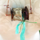 buttons and bottle caps Concrete vertebrae necklace with found objects